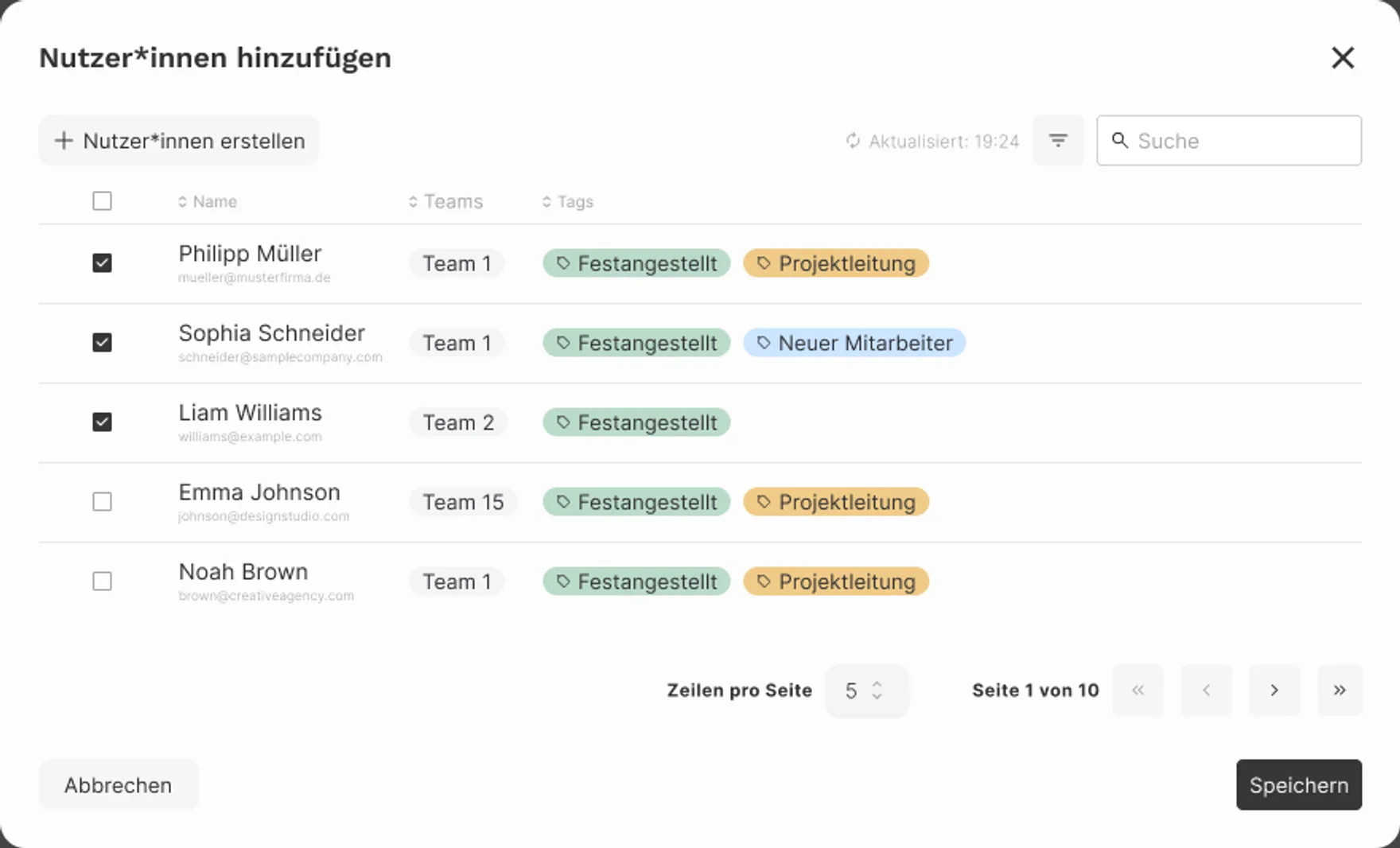 Assignment modal opened from a cohort — adding users, with inline user creation